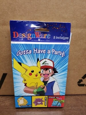 Pokemon Gotta Have A Party Invitation cards Sealed 8 Supplies Invitations - NEW - Image 1 of 4
