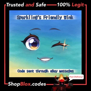 ROBL0X Series 10 Sparkling Friendly Wink Face Code ONLY! *Sent in Messages* - Picture 1 of 3