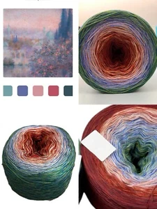 500g Cotton Tencel Sultan Ombre Cake Yarn Green Red Purple Blue 2500 Meters - Picture 1 of 8
