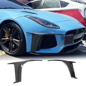 For Jaguar F-Type SVR 16-2019 Real Carbon Front Bumper Trim Insert Air Vent Fins - Picture 1 of 12