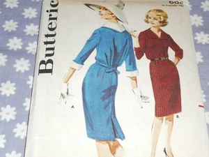 VTG BUTTERICK 2909 MISSES LARGE COLLARED SLIM DRESS PATTERN UNCUT-SIZE-14/34 - Picture 1 of 3