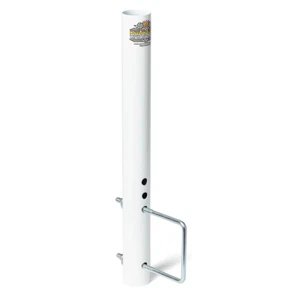 MONTAJE DE MARCO DE PARACHOQUES BLANCO-26 con PERNO EN U DE 4 PULGADAS 2,125" de diámetro se adapta a poste de bandera de 26 pies - Imagen 1 de 3