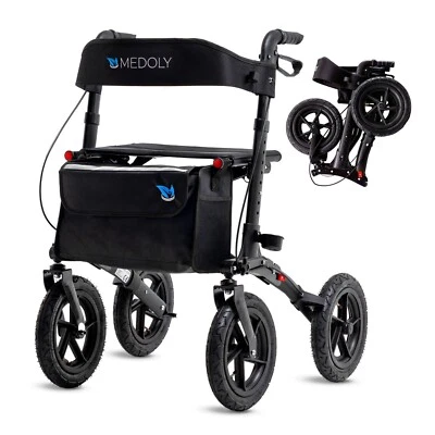 Rollator Outdoor - mit Luftbereifung - faltbar, leicht, mit Tasche - Gelände - Bild 1 von 4