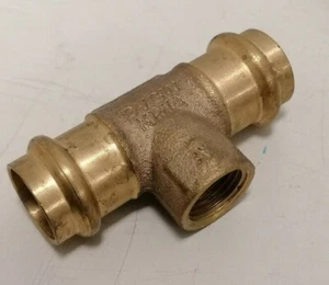 Viega Sanpress T-Stück 22 mm x 1/2" IG x 22 mm Pressverbinder Messing - Bild 1 von 1