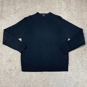Vintage Highland Queen Virgin Wool Sweater Black Mock Neck With Back Zip Closure - Picture 1 of 9