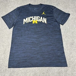 Air Jordan Michigan Wolverines Logo Blue Dri Fit T-Shirt Adult Large L Nike - Picture 1 of 9