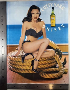 2001 Cutty Sark Scots Whisky Ad Scotch Whiskey Black Bikini Angela Skyy Spirits - Picture 1 of 11