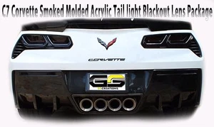 2014-2019 C7 Corvette Rear Tail Light Blackouts Lens Kit Taillight Smoked MOLDED - Picture 1 of 12