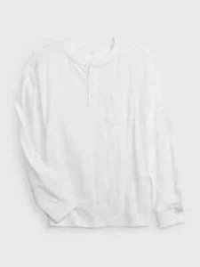 NWT Gap Kids Boys White Henley Pocket T-Shirt    u pick size - Picture 1 of 2