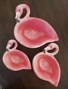 TOMMY BAHAMA Rosa Flamenco Melamina Juego de 3 Cuencos para Servir Anidados Nuevo con Etiquetas - Imagen 1 de 6