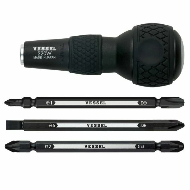 Vessel 220W-3 Ball Grip Interchangeable Screwdriver