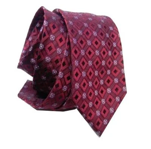 Cravate Bordeaux Vin Avec Dessins Soie Fait Main En Italie SILK TIE CLASSIC DES - Imagen 1 de 1