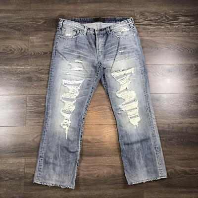 Pantalones de mezclilla Western Glove Works 1921 para hombre desgastados hechos a mano bootcut talla 38 Foto 1 de 4