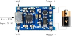 2 STCK. 5 V 1A Micro USB TP4056 18650 Lithium Akku Ladeplatine Lademodul - Bild 1 von 3