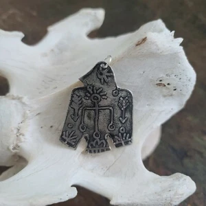 SOUTHWEST Thunderbird Flying Bird of Paradise Pendant Charm Handcrafted NICKEL  - Picture 1 of 1
