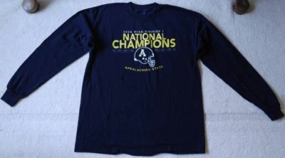 APPALACHIAN STATE MOUNTAINEERS Division 1 Champs NCAA T-Shirt Men's Lrg Black - Image 1 of 4