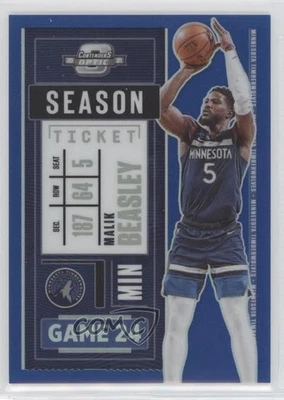 2020-21 Panini Contenders Optic Season Ticket Blue Prizm /99 Malik Beasley #33 - Image 1 of 2