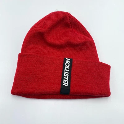 Boné unissex de malha inverno Hollister vintage Y2K vermelho - Imagem 1 de 2