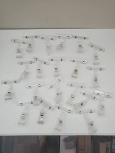 Lot of 21 Acrylic Small 4" Pop Clip Sign Holders - Picture 1 of 3