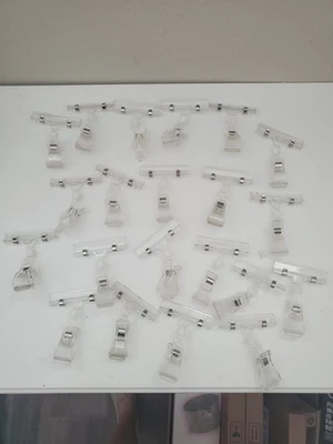 Lot of 21 Acrylic Small 4" Pop Clip Sign Holders - Image 1 of 3