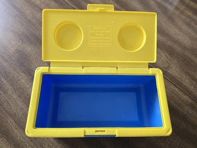 Винтажные детские салфетки Chubs синий желтый контейнер LEGO штабелируемый блок коробка для хранения - Изображение 1 из 4