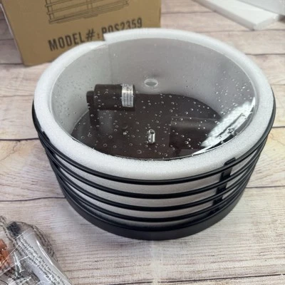 Rosient 12 in. Lámpara de techo jaula negra de 2 luces para granja con vidrio Foto 1 de 4