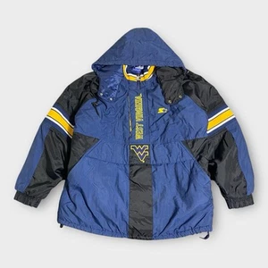 Giacca West Virginia Mountaineers Starter Taglia Large WVU Pullover Retro Anorak L - Foto 1 di 16
