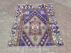 4 x 6 ft Kilim Rug – Boho Area Rug, Small Turkish Accent Rugs for living room - Picture 1 of 10