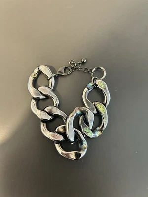 Statement Armband Armreif Ketten grobe Glieder von ASOS silber metallisch L 23cm - Bild 1 von 4