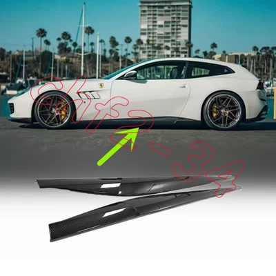 Para Ferrari GTC4Lusso V8 / V12 Fibra de Carbono Seca Estilo N Faldas Labio Alerón Foto 1 de 4