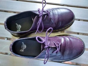 Dr Martens Doc Deep Purple Smooth Leather Oxford Shoes Mens 6 Womens 7 Unisex - Picture 1 of 4