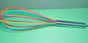 Colorful Silicone Whisk Frother Milk Cream Kitchen Utensils - Picture 1 of 3