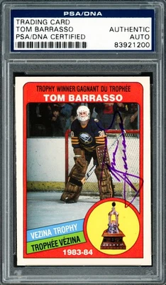 Tom Barrasso Signed 1984-85 O-Pee-Chee RC 379 Buffalo Sabres PSA/DNA #83921200 - Image 1 of 2
