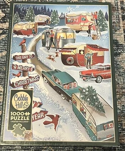 NEW Cobble Hill | Christmas Campers 1000 Piece Jigsaw Puzzle By Diane Dempsey - Picture 1 of 4