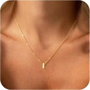 Gold Plated Letter Pendant Necklace - Initial i - Picture 1 of 7