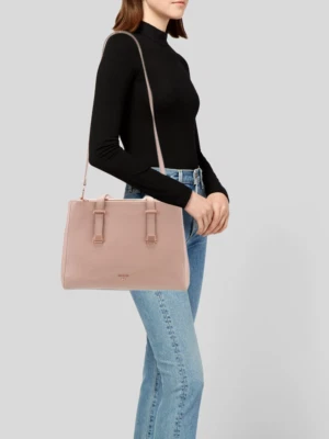 Bolso de Mano Ted Baker Audrey de Cuero con Lazo Rosa en Visón Cartera Bandolera Bolso de Mano Foto 1 de 4