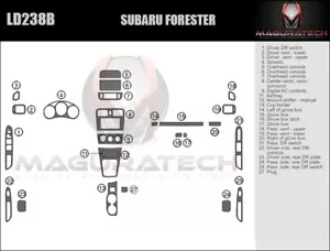 Fits Subaru Forester 2003-2006 Manual Trans & Auto AC Large Wood Dash Trim Kit - Picture 1 of 1