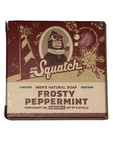 Dr Squatch Men's Natural Soap Frosty Peppermint Zero Grit 5 oz Bar - Picture 1 of 6