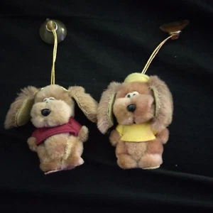 Vintage Russ Plush Dogs Mini  3" Rare suction cup hangers - Picture 1 of 8