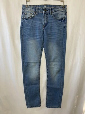 7 For All Mankind Pants Youth Sz 12 Blue Jeans Denim Stone Wash Kids Boys 28x27 - Image 1 of 4