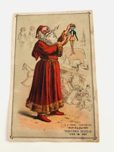 Unique Victorian Christmas Trade Card "Jos. W. Kay" Slippers and Shoes * - Picture 1 of 3