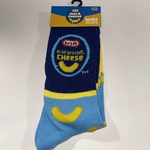 Kraft Mac & Cheese Adult's Novelty Crew Socks Size 6-12 New - Picture 1 of 4