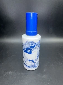 Vintage Toujours Moi Cologne Milk Glass Unicorn Bottle 2.8oz About 1/3 Full - Picture 1 of 10