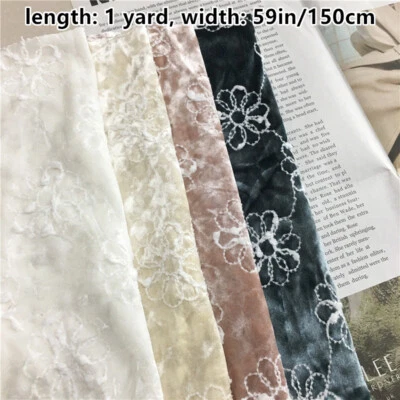 1 Yard Stickerei Blume Samt Stoff Cheongsam Kleidung Zum Selbermachen Basteln Material - Bild 1 von 4
