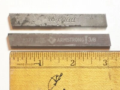 TOOL BIT LATHE LOT OF 2 ARMSTRONG & REX aaa 3/8 X 3/8 X 3 INCH OAL .375 SQUARE - Image 1 of 4