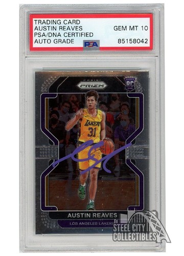 Austin Reaves 2021-22 Panini Prizm Autograph Rookie Card 165 PSA/DNA 10 ...