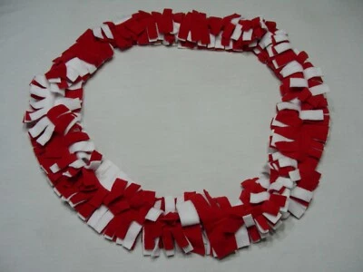 Vellón rojo y blanco - ¡Bufanda con volantes estilo boa de 5" x 66"! Foto 1 de 3