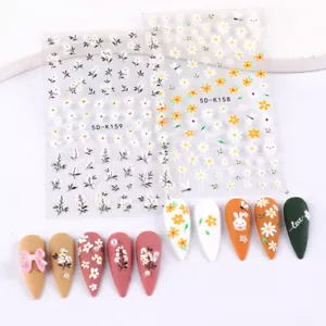 Pegatinas para uñas en relieve con flores dibujos animados 5D pegatinas para uñas hágalo usted mismo calcomanías para arte en uñas lindas - Imagen 1 de 19
