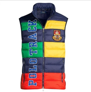 Polo Ralph Lauren Color Block Track Down wasserabweisende gefütterte Weste mit durchgehendem Reißverschluss - Bild 1 von 6