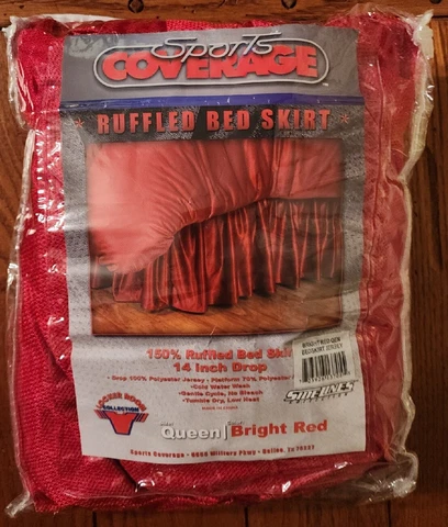 Philadelphia Phillies Queen Bed Skirt Locker Room & Sidelines Collection - Red Cover